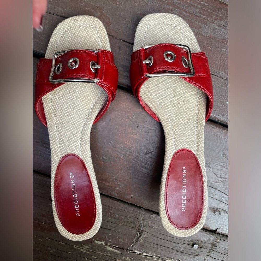 Kitten Heel Buckle Slide Mules | Vintage